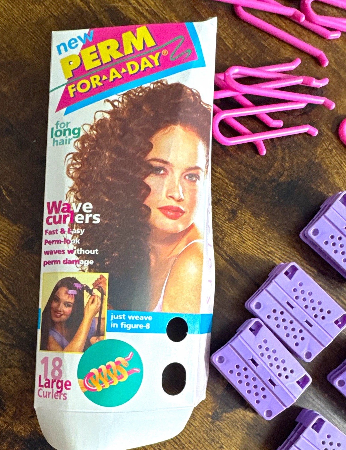 Vintage 1993 Perm For A Day Wave Curlers Lot of 36 Heatless Crimp Rollers 90s