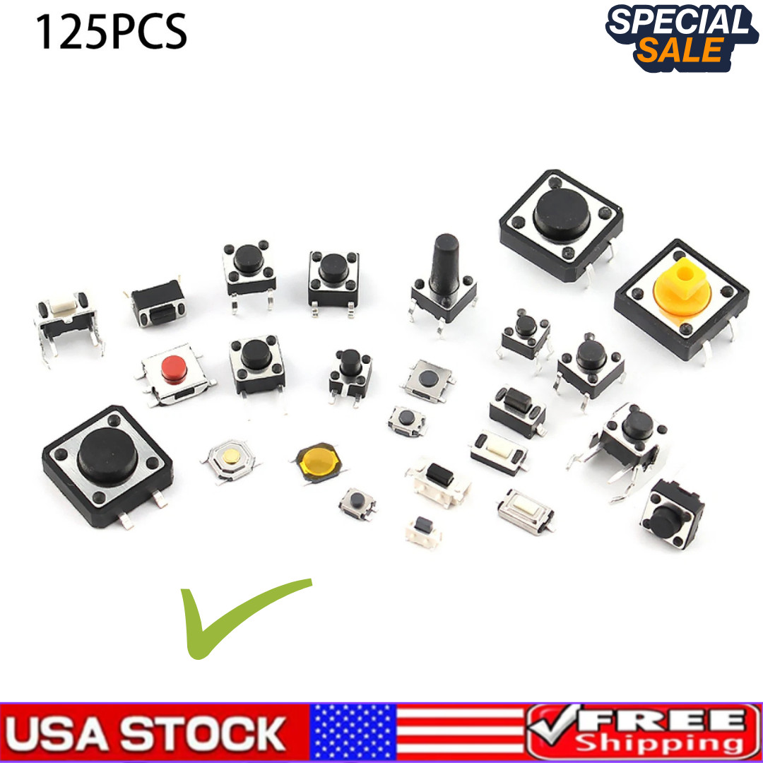 Practical Assorted Kits Micro Switch Push Tact Button ON/OFF Touch Button Switch Practical Assorted Kits Micro Switch Push Tact Button ON/OFF Touch Button Switch