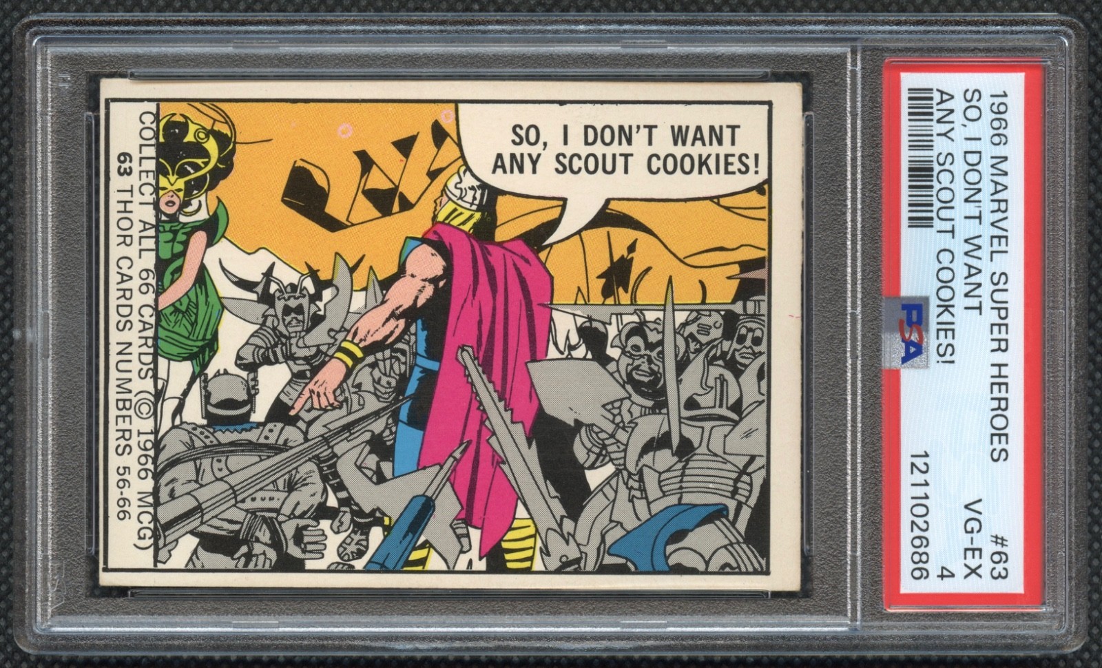 1966 Donruss Marvel Thor Rookie/Anora the Enchantress Rookie #63 PSA 4
