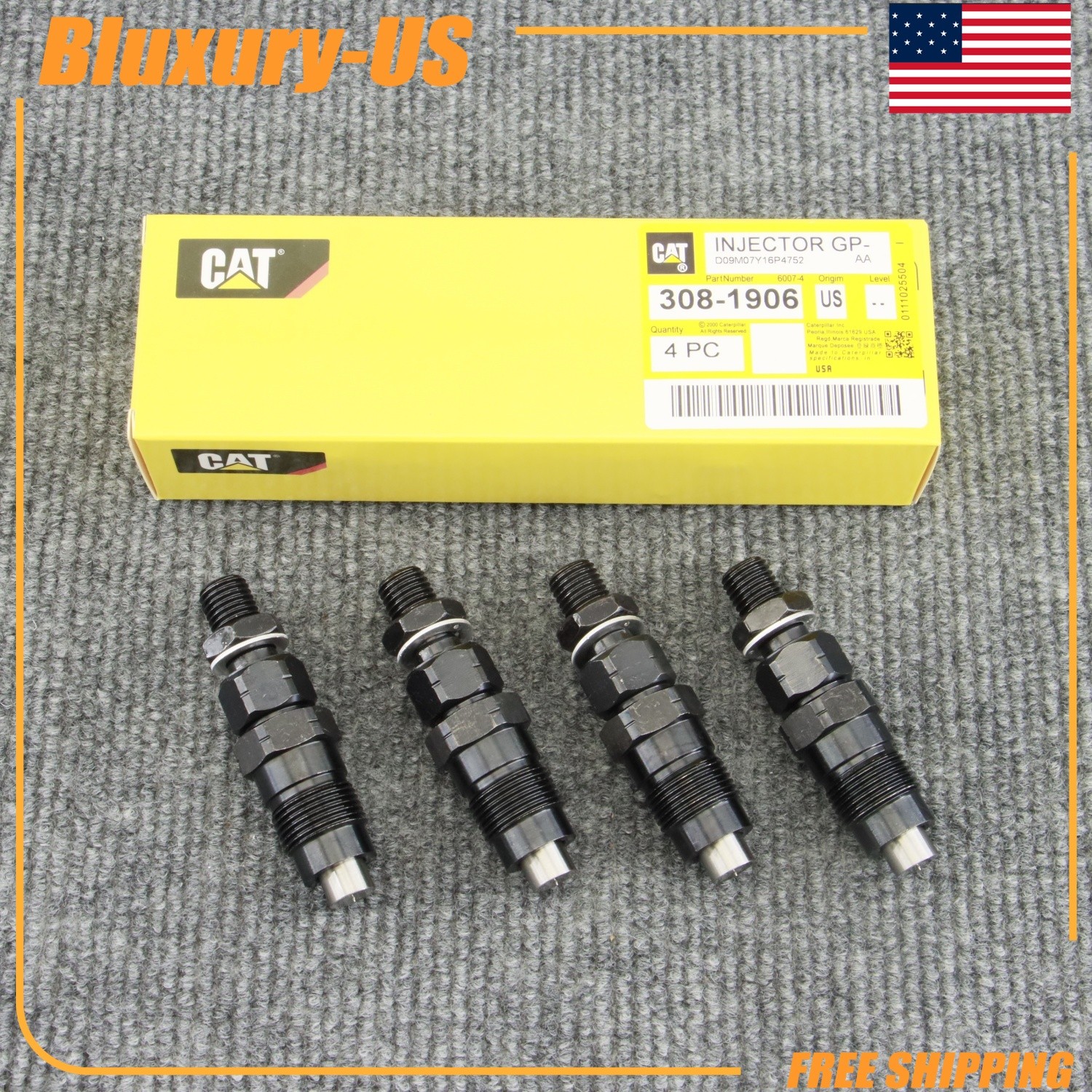 4PCS Fuel Injector for CAT 3024C C2.2 216B 226B2 226B3 232B2 232D 232D3 308-1906