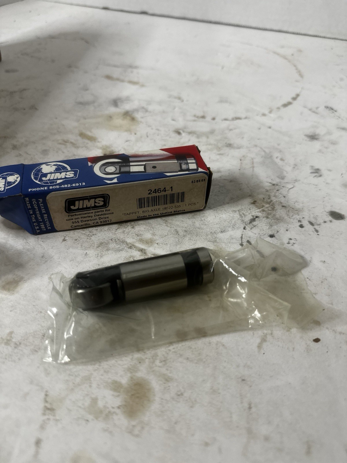 Jims 2464-1 Big Axle Tappet Std Hydraulic +.005 For Harley 1953-1984