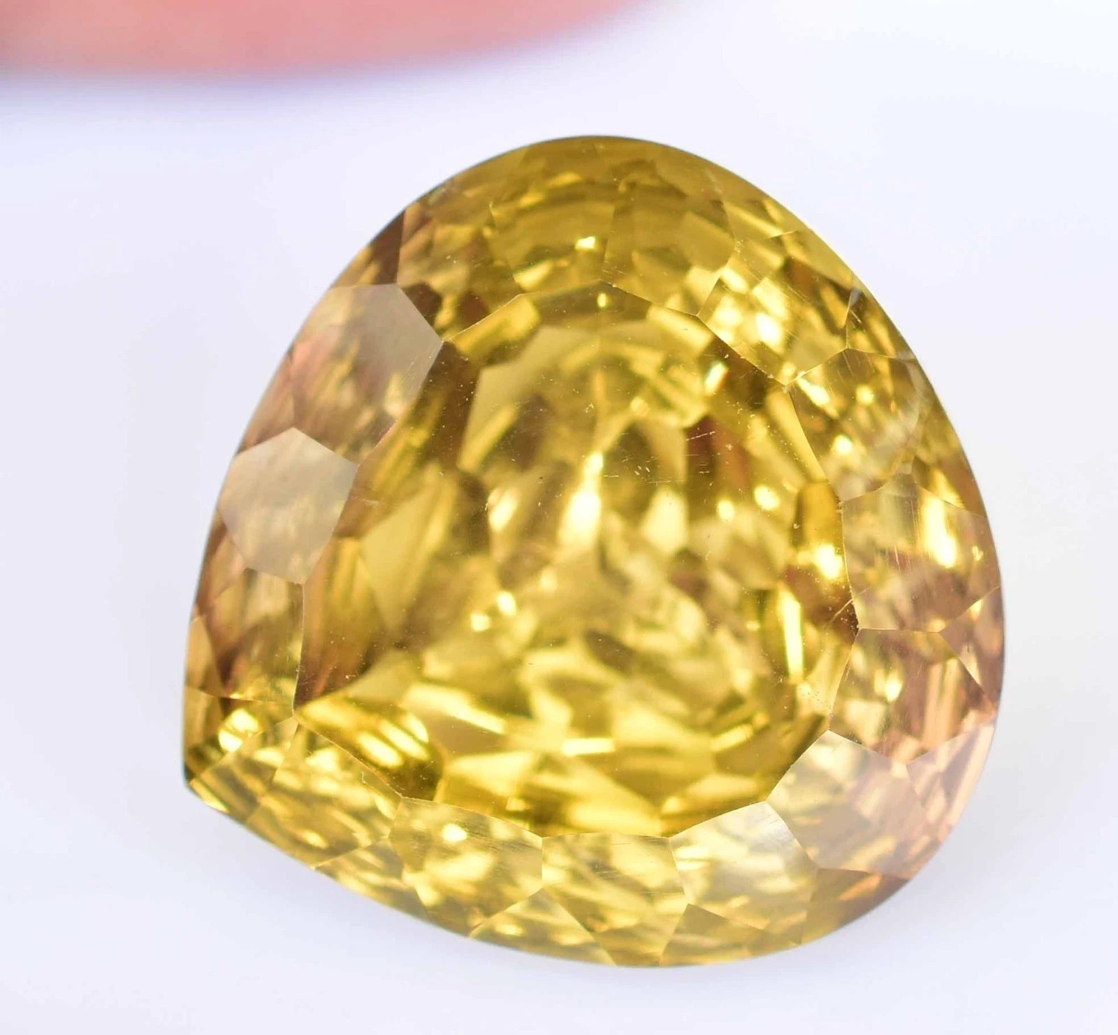 Natural Yellow Ceylon Sapphire 27.50 Ct Certified Pear Flawless Loose Gemstone