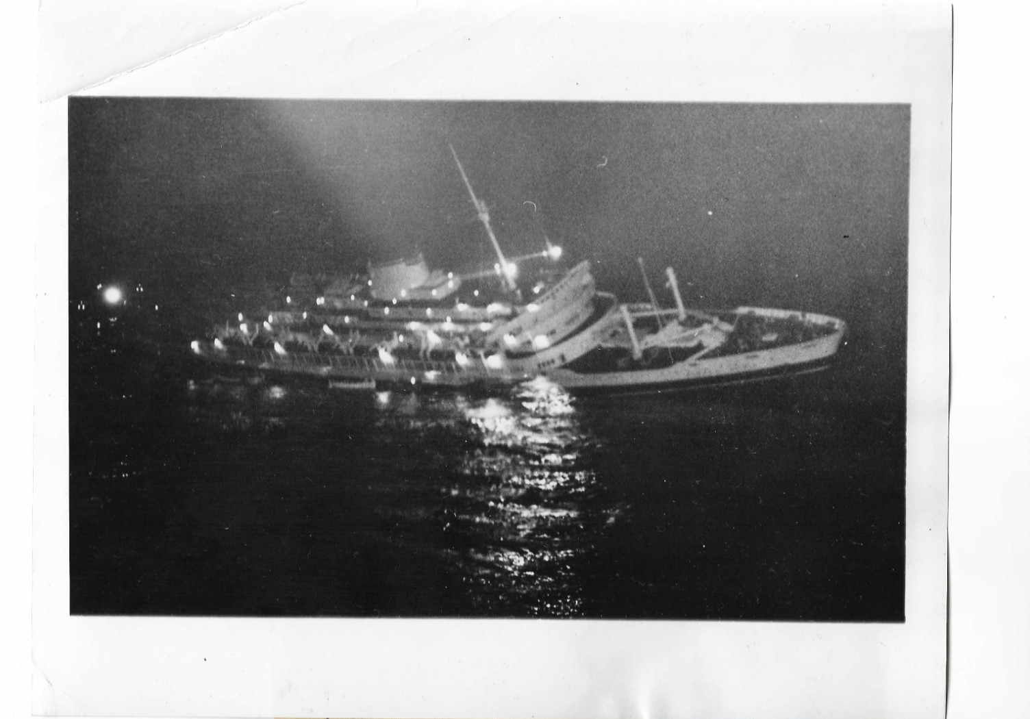 Andrea Doria Vintage Photo 1956 AP Press Sinking Cruise Liner SS Ship Ocean Andrea Doria Vintage Photo 1956 AP Press Sinking Cruise Liner SS Ship Ocean
