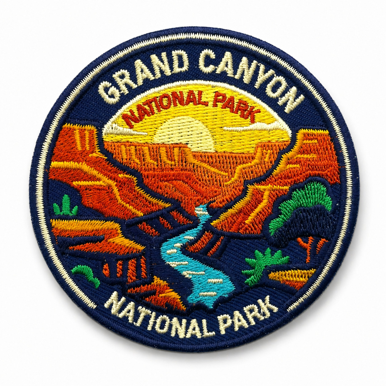 Grand Canyon Patch 3” Iron On Embroidered Badge National Park Sunset River Scene