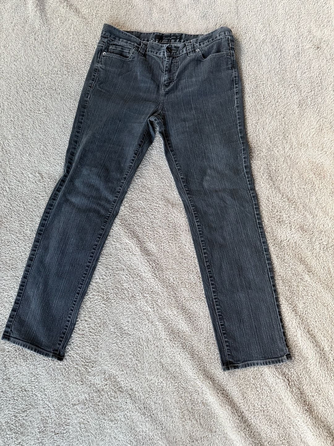 Calvin Klein Jeans Straight Leg Denim Pants Black