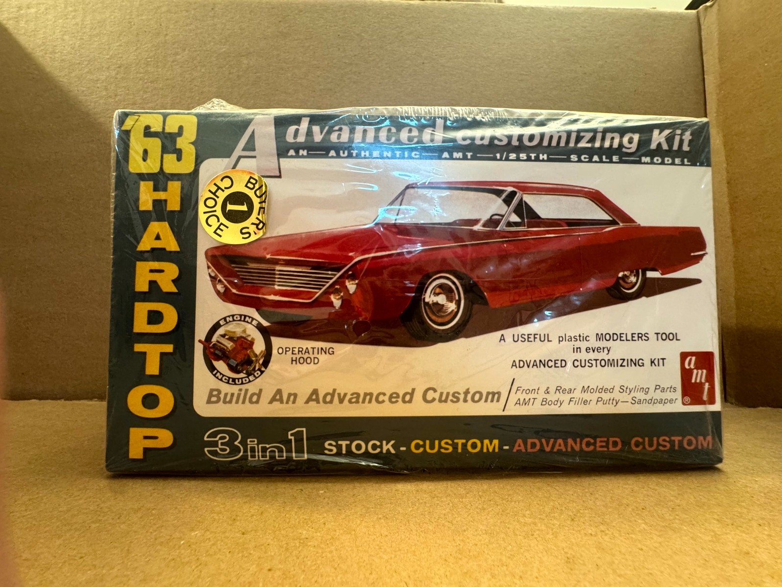 AMT 1963 Ford Galaxie 500 XL 1:25 Model Kit #6003 3-in-1 Factory Sealed Vintage