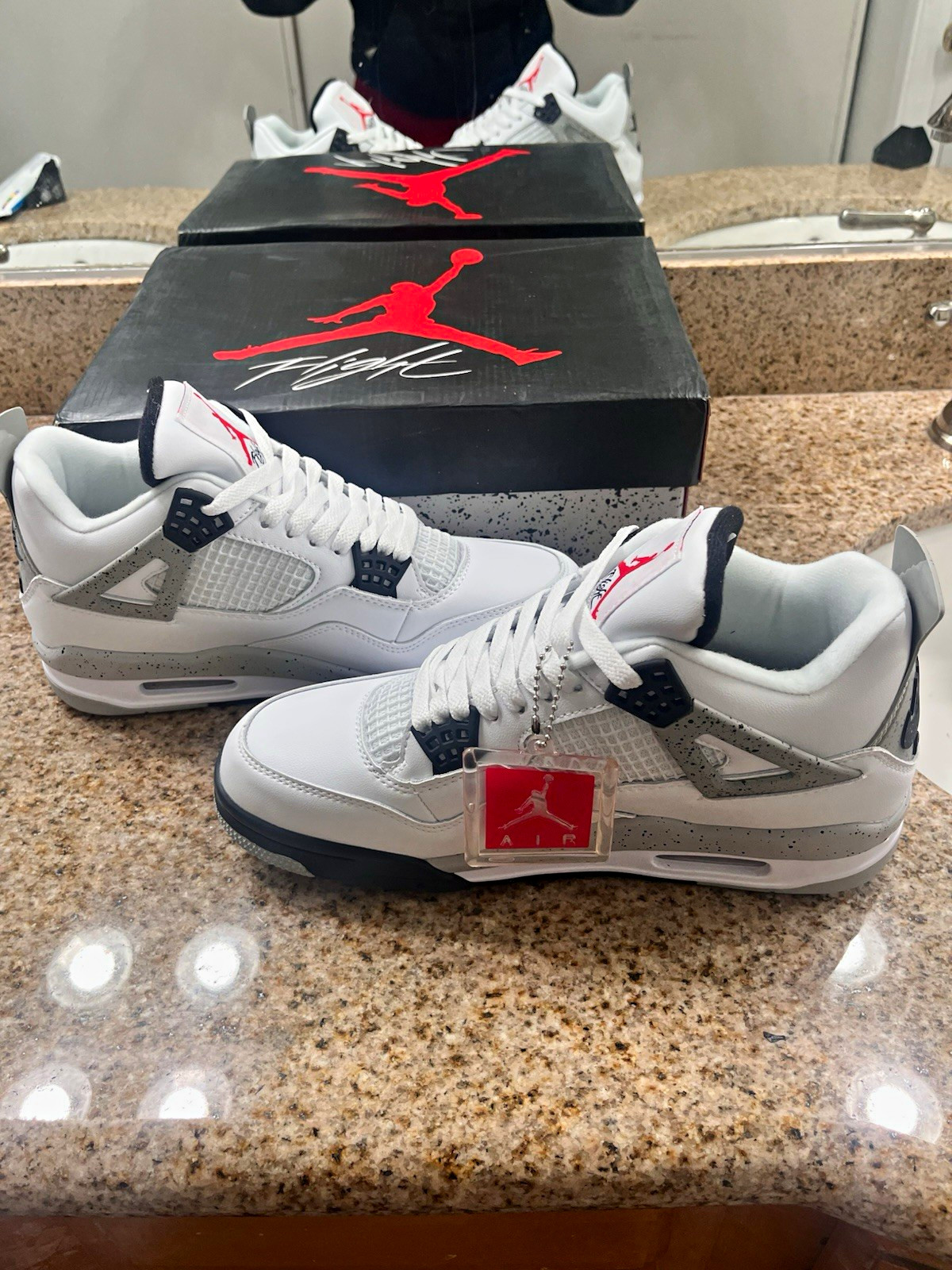 Air Jordan retro 4 Men’s white cement Sneaker White/Gray US 9.5 Air Jordan retro 4 Men’s white cement Sneaker White/Gray US 9.5