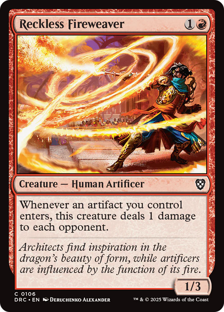 MTG Reckless Fireweaver [Aetherdrift Commander] Near Mint Magic