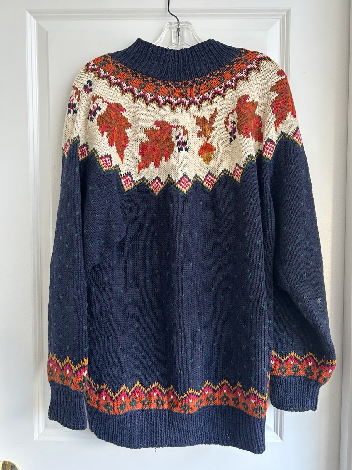 Vintage Fall Leaf Sweater L Autumn Maple 80s 90s Ramie Knit Leaves Fisherman Vintage Fall Leaf Sweater L Autumn Maple 80s 90s Ramie Knit Leaves Fisherman
