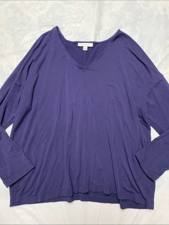 J Jill Pure Jill Eco Terry Navy Blue V Neck Tunic Top Size XL Lagenlook J Jill Pure Jill Eco Terry Navy Blue V Neck Tunic Top Size XL Lagenlook