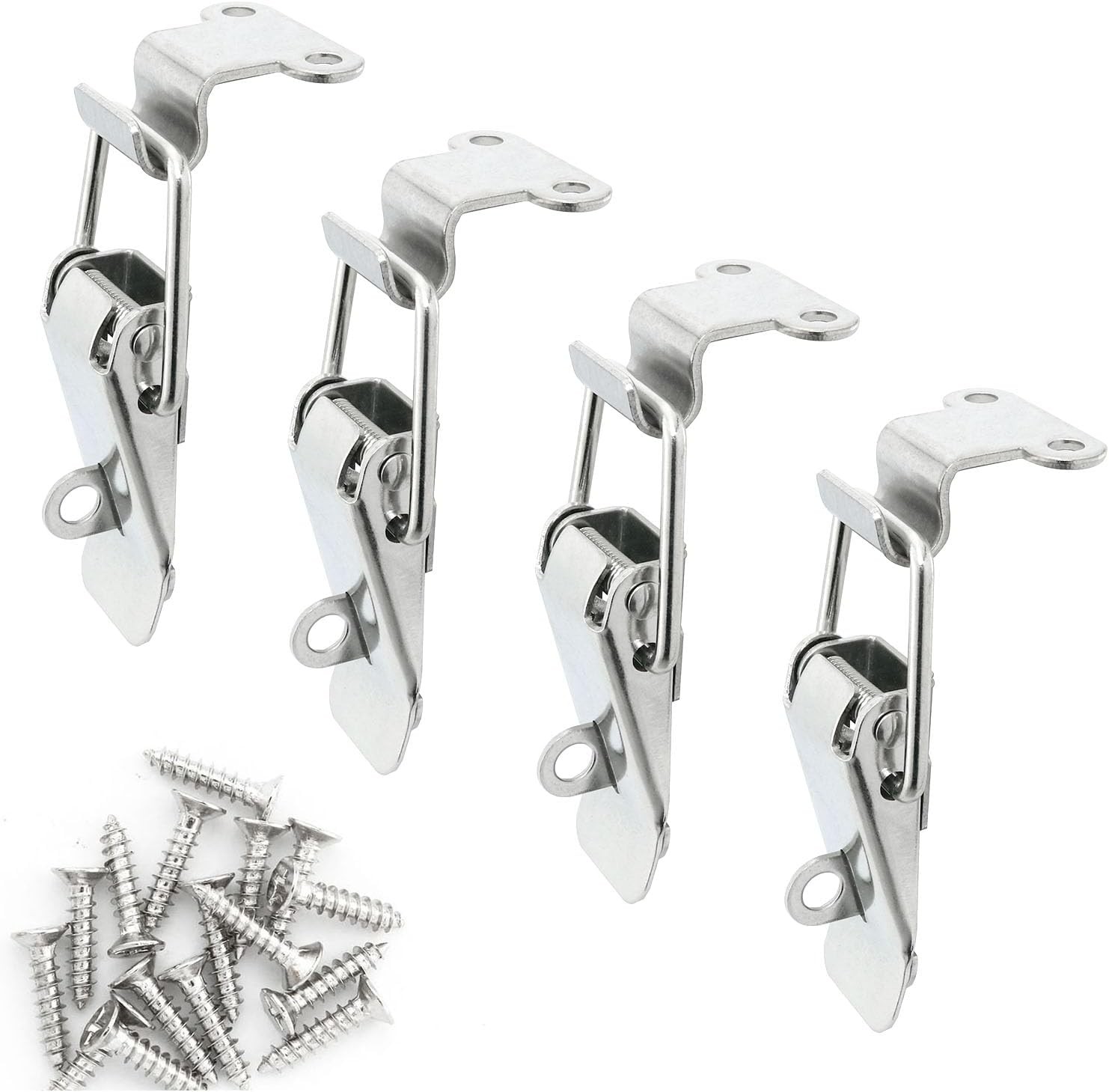 4PCS 90mm 90 Degree Right Angle Latch Stainless Steel Tool Box Hood Locks
