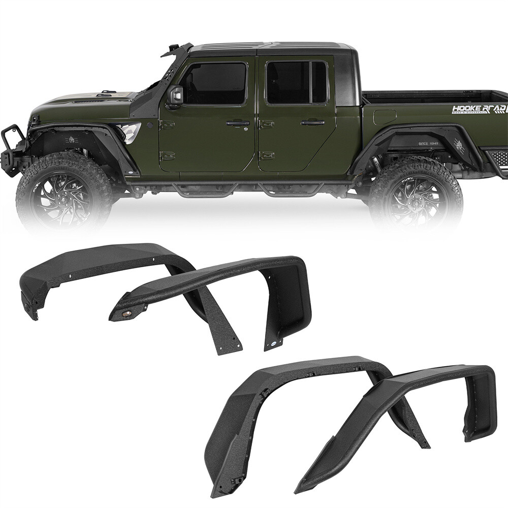 4pcs Off-Road Flux Tube Fender Flare Guard Steel Fit 2020-2026 Jeep Gladiator JT