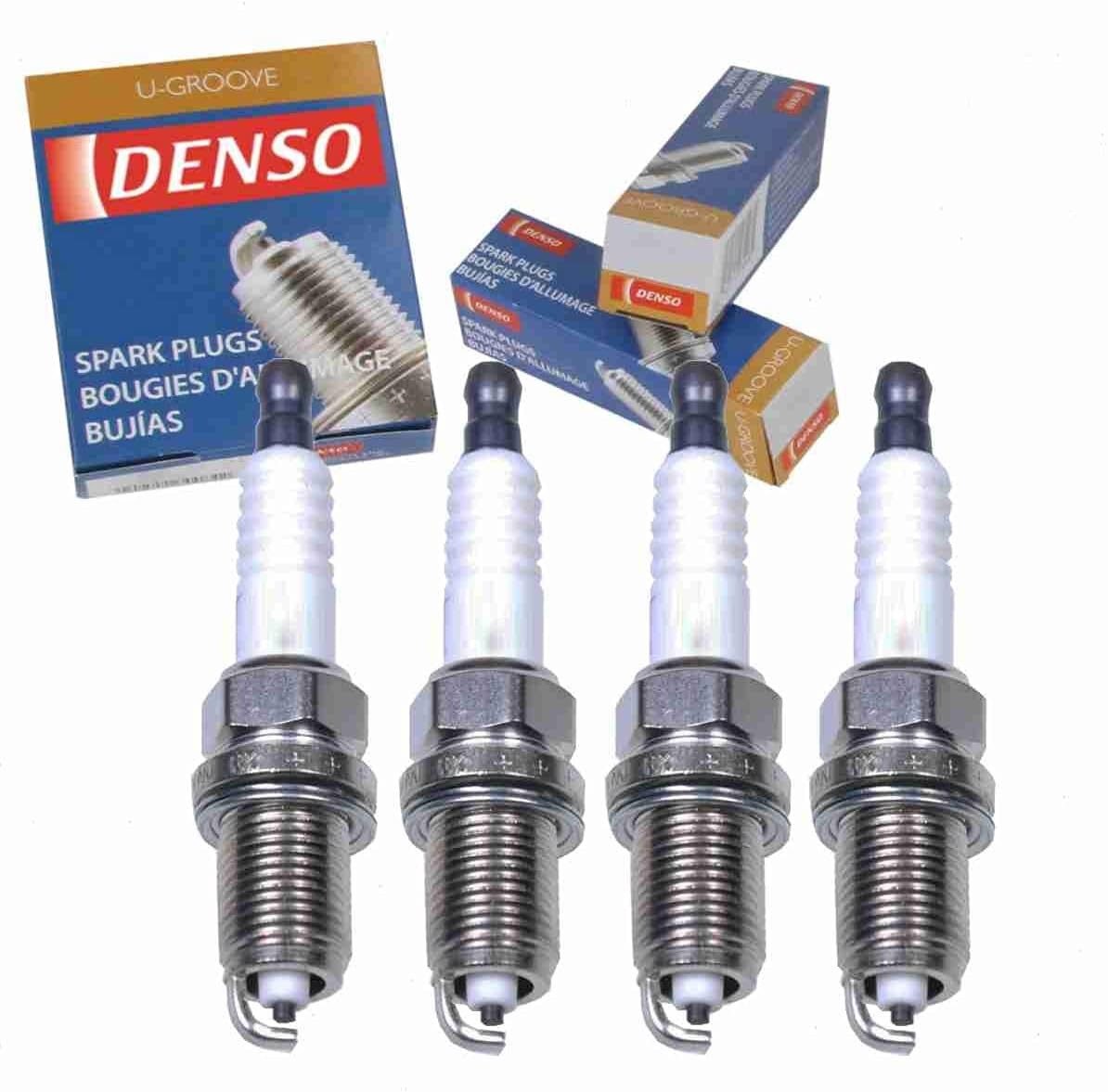 4 pc DENSO Standard U-Groove Spark Plugs compatible with Toyota Corolla 1.8L 2.4