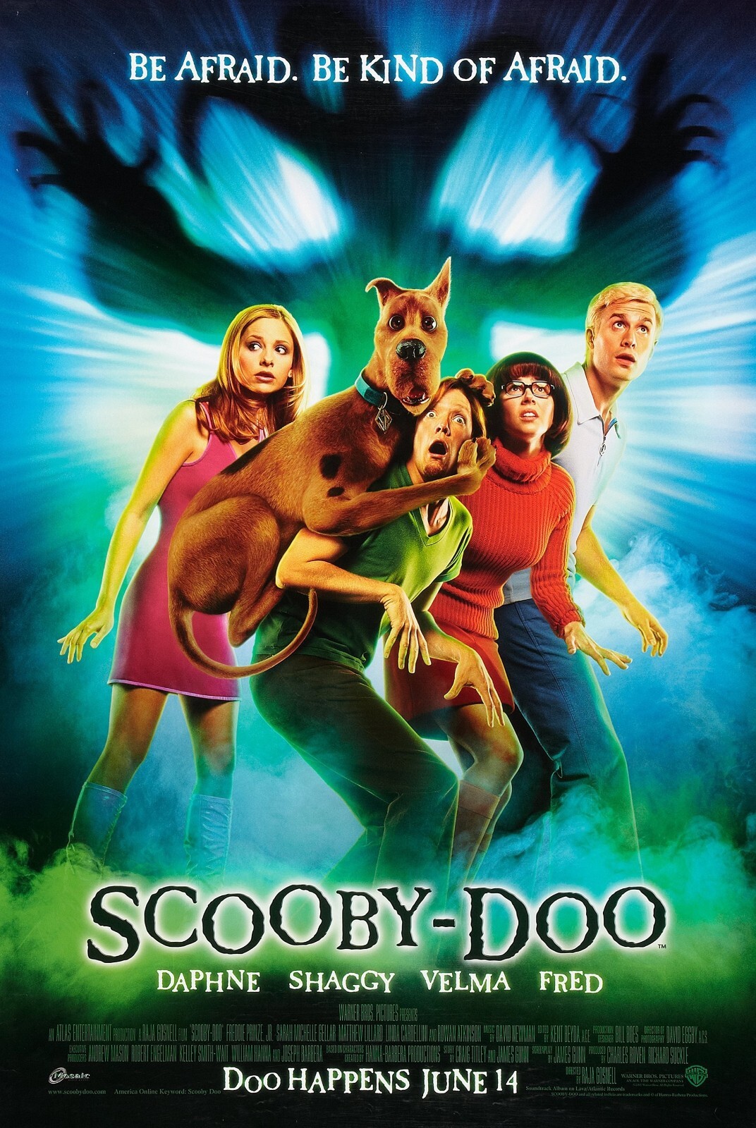 2002 Scooby Doo Movie Poster 11X17 Sarah Michelle Gellar Freddie Prinz Jr ☮🍿 2002 Scooby Doo Movie Poster 11X17 Sarah Michelle Gellar Freddie Prinz Jr ☮🍿