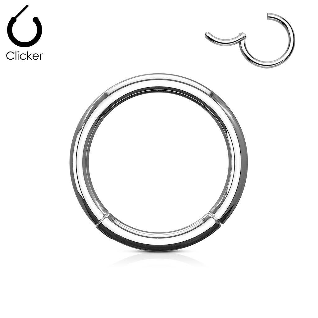 20G 18G 16G 14G Steel HINGED Segment Nose Ring Septum Clicker Daith Hoop