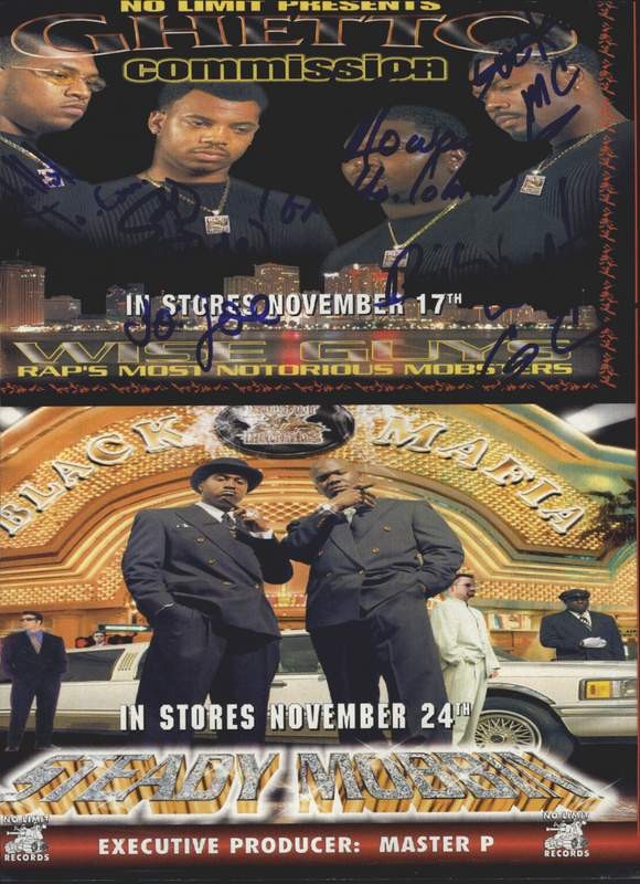 No Limit Records Ghetto Commission signed 8x10 magazine page W/Cert Autograph A1