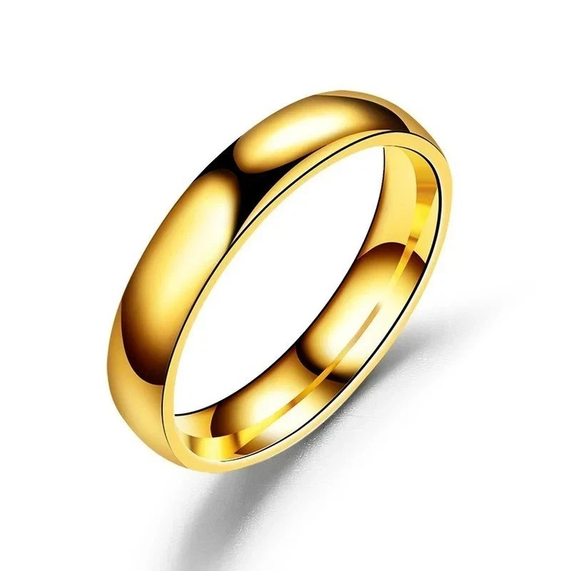 4-6MM Silver Gold Plated Stainless Steel Men Women Wedding Ring Band Size 5-13