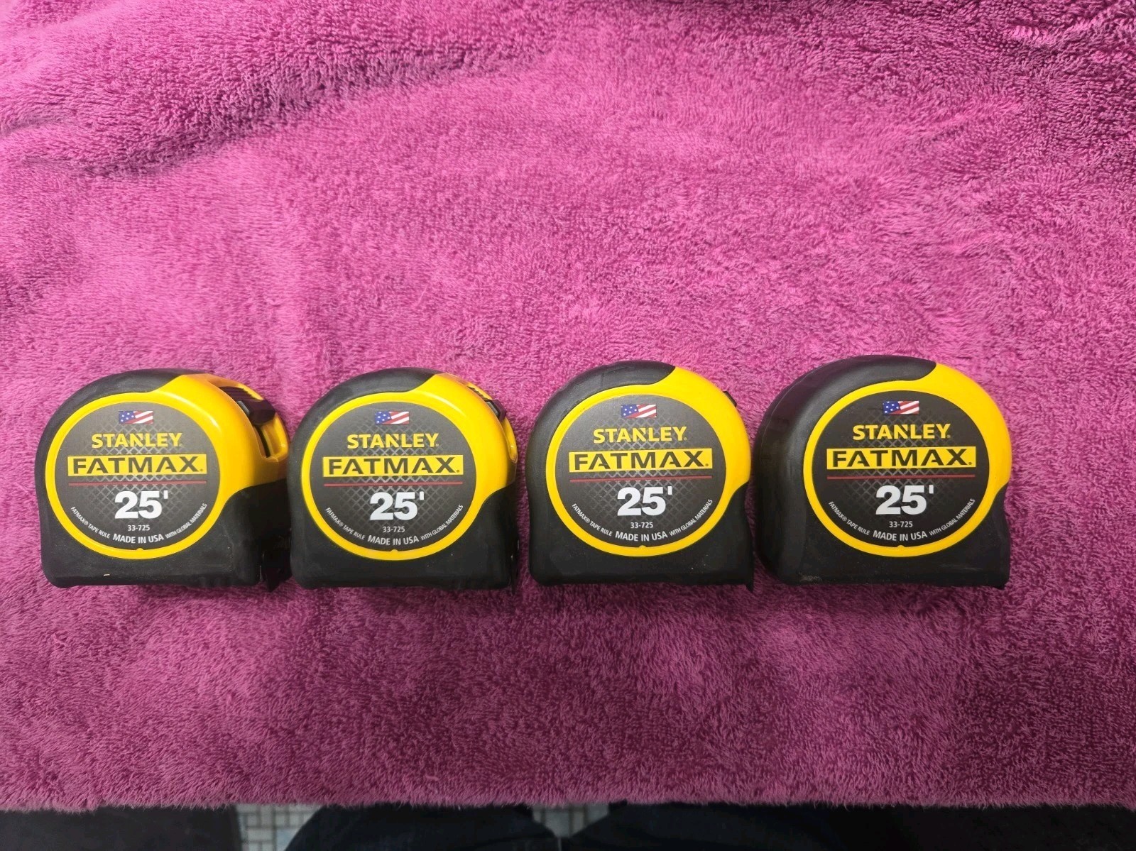 4 New Stanley FATMAX 25 Foot Tape Rule USA 33-725 4 New Stanley FATMAX 25 Foot Tape Rule USA 33-725