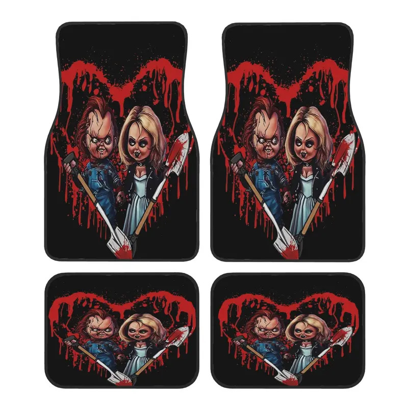Chucky And Tiffany Halloween Movie Theme Car Floor Mat