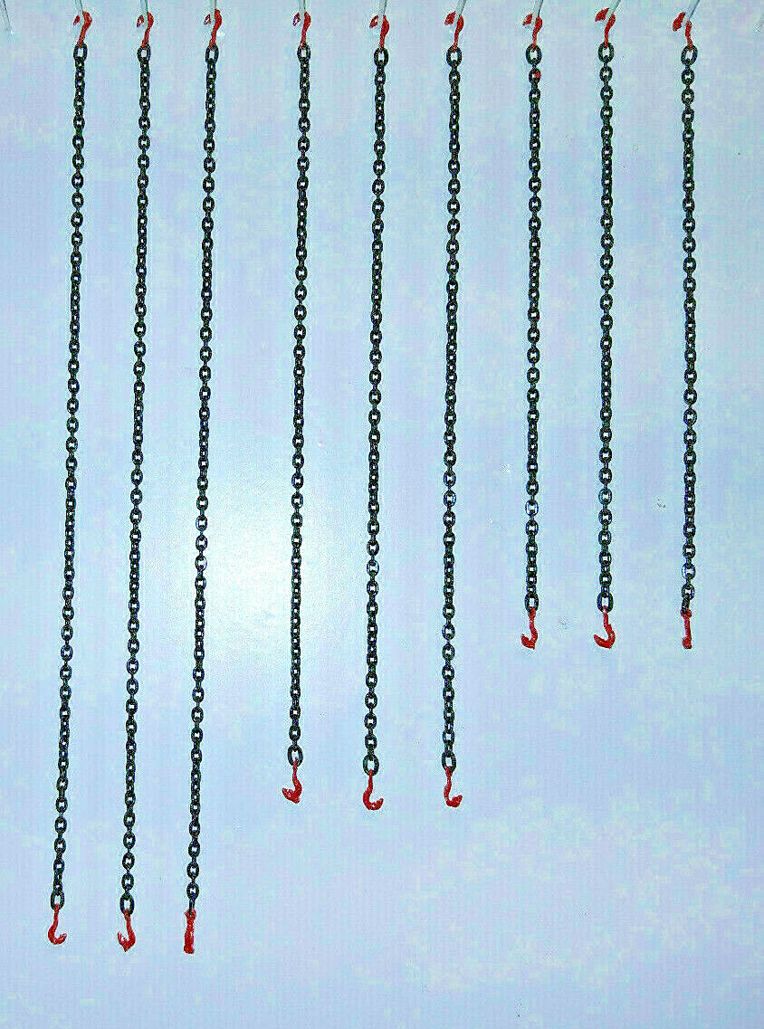 All Metal alloy Trailer Equipment Tie Down Chains w/ Red Clevis Hooks 1/64th