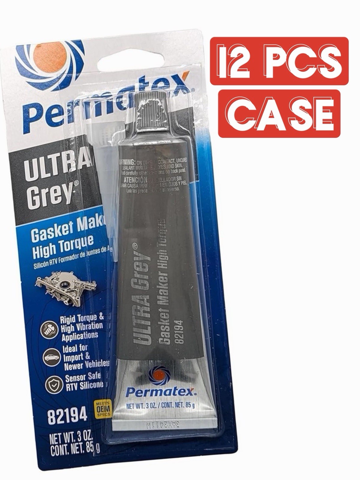 Permatex Ultra Grey Rigid RTV Silicone Gasket Maker (3.5 oz)-12 Pack Permatex Ultra Grey Rigid RTV Silicone Gasket Maker (3.5 oz)-12 Pack