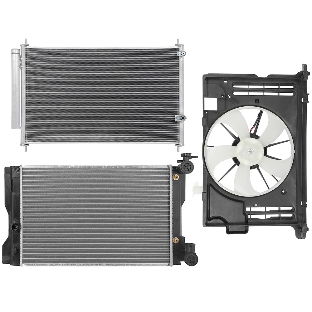 Radiator + Condenser + Cooling Fan Kit For Toyota Corolla 2014 2015 2016-2017