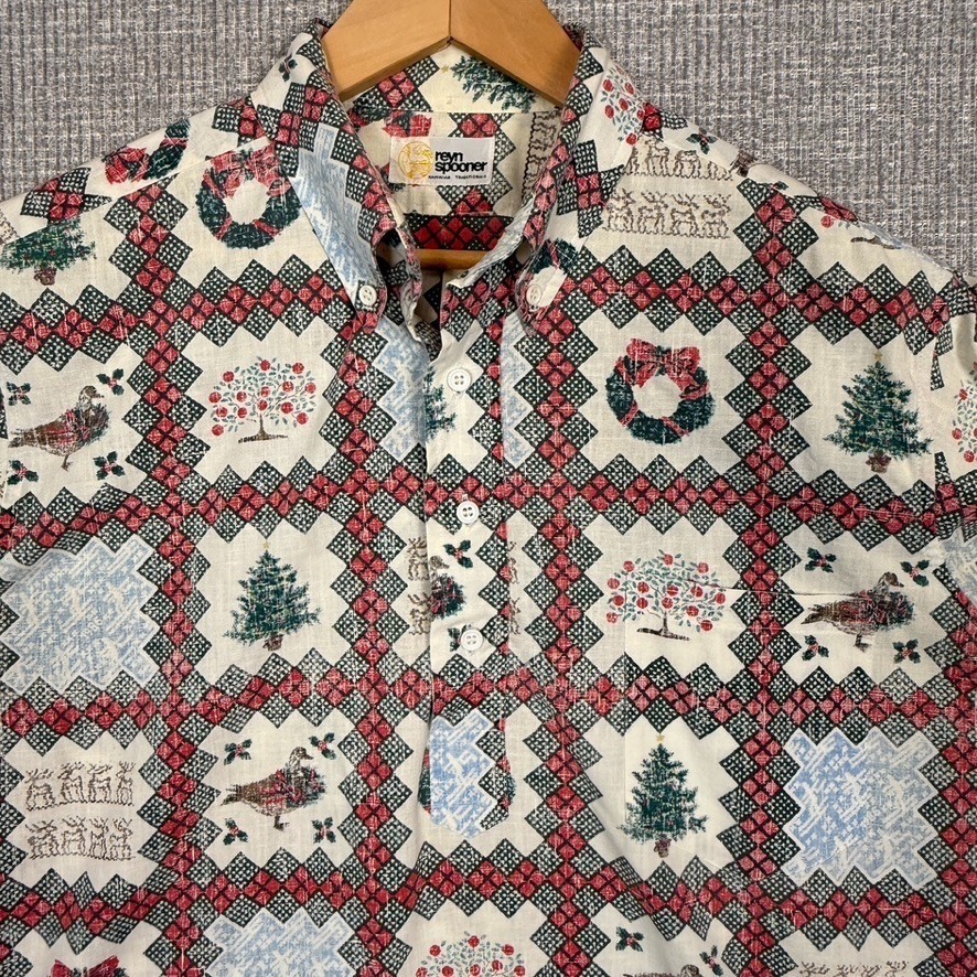 Vtg 1986 Reyn Spooner Mele Kalikimaka Sz M Popover Hawaiian Christmas RARE