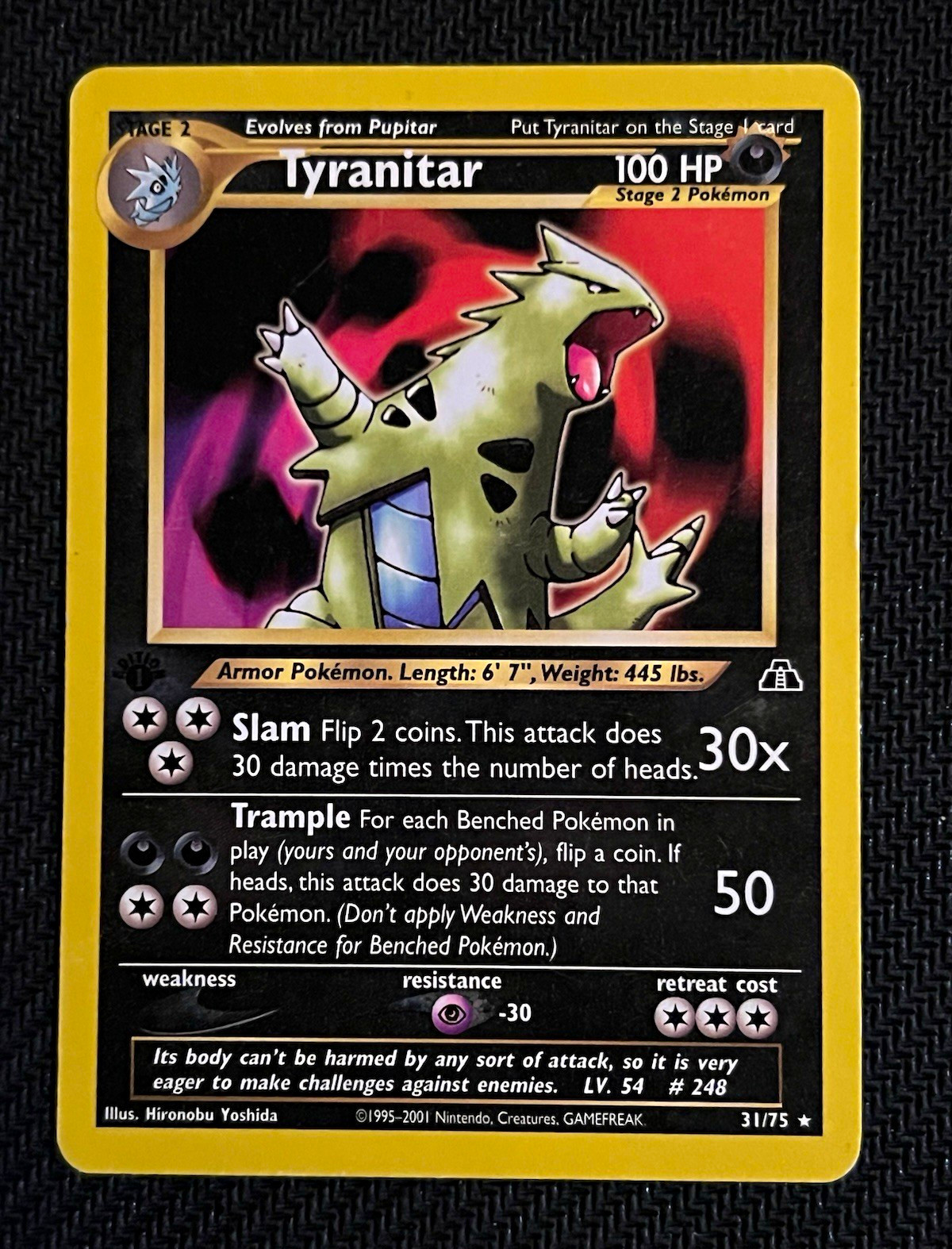 Pokemon TCG: Tyranitar 31/75 Neo Discovery Rare 1st Edition English 2001
