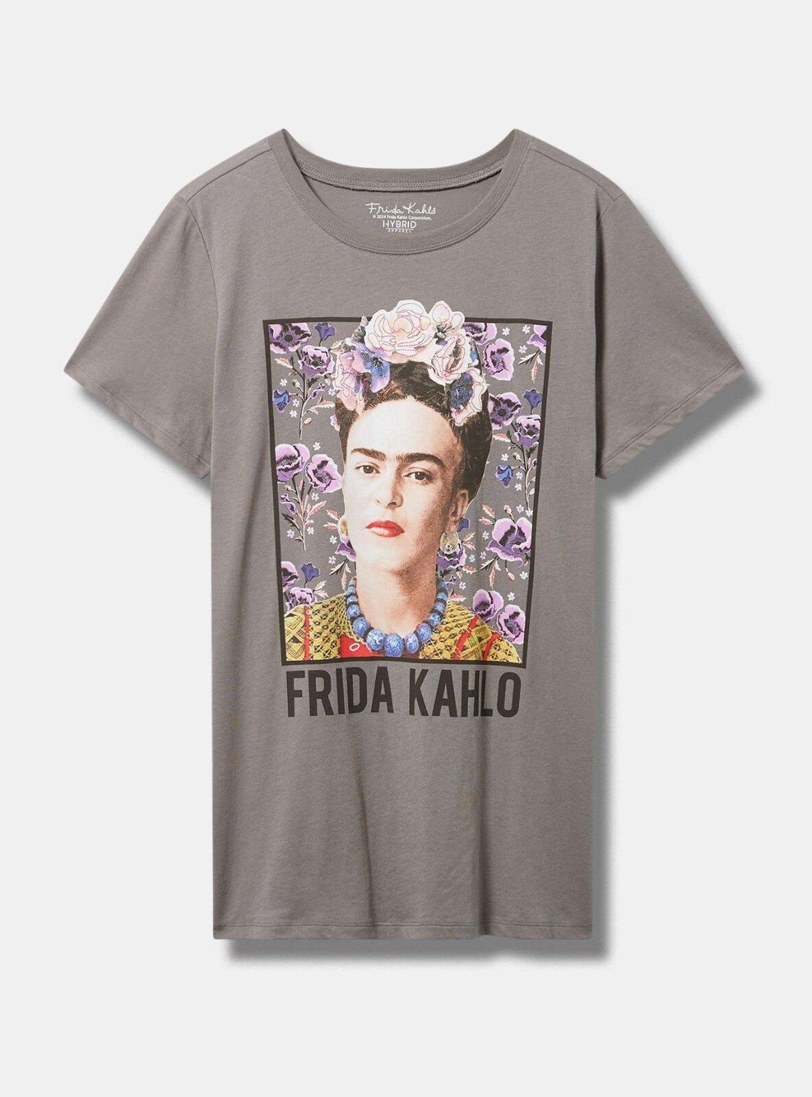 Torrid Plus 1X Frida Kahlo Graphic Tee Crew Neck Short Sleeve T-Shirt Grey NWT