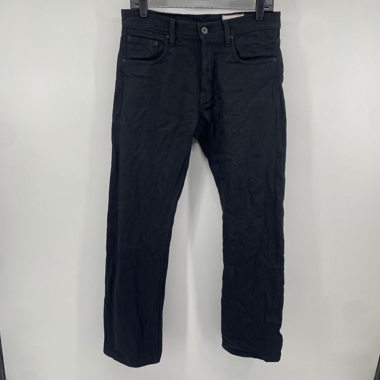 Loyal Stricklin Jeans Mens 31 Black Selvedge Denim Made in USA Straight Leg