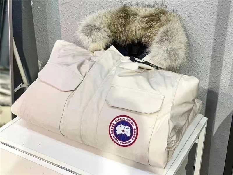 White Canada Goose 08 Style Hooded Down Parka Unisex Warm Windproof Outdoor Wint