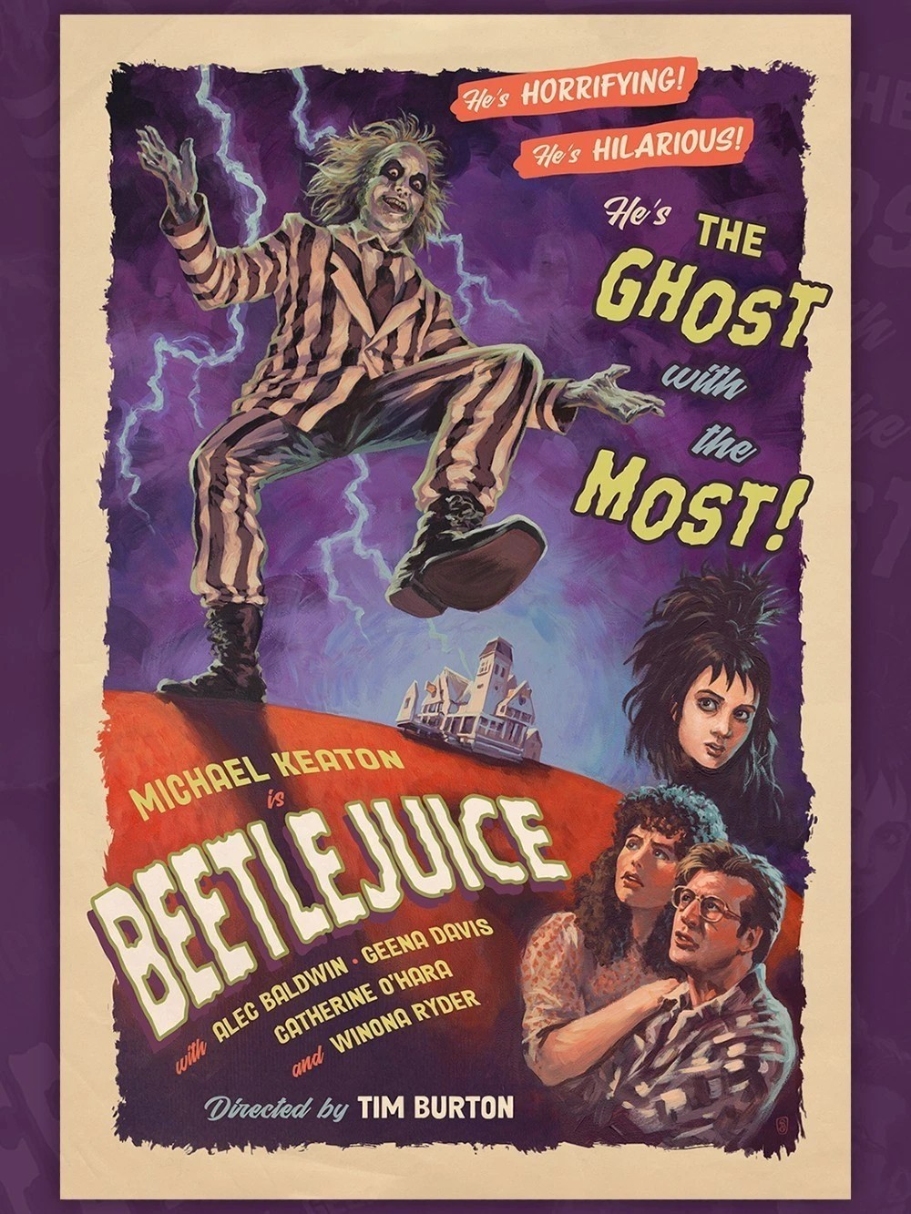 Beetlejuice 1988 Classic Gothic Horror Comedy Movie Art Poster
