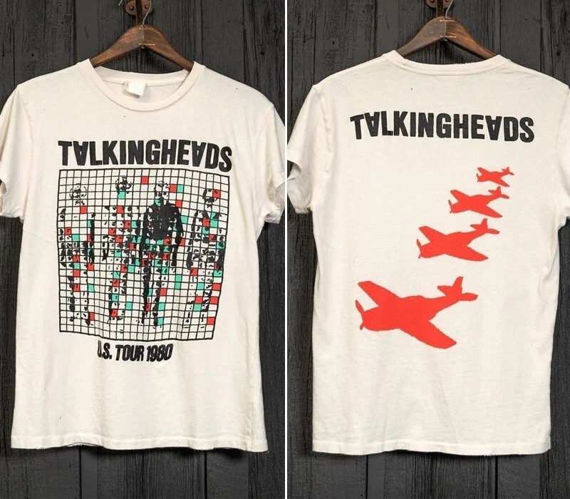 Rare 1980 Talking Heads Band US Tour 2 side white Unisex T shirt vtg S-5XL