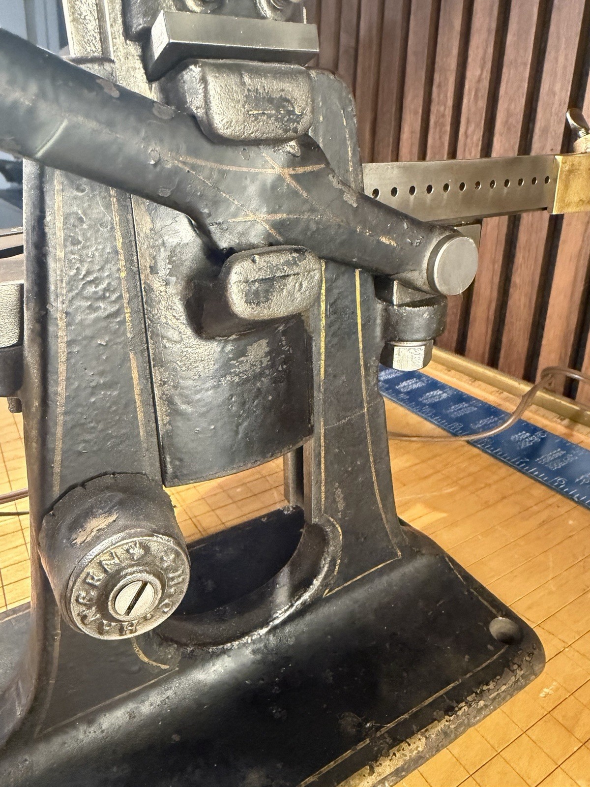 Antique H.C. Hansen Rule Mitering Machine 1903 Letterpress Tool Gold Pinstripe