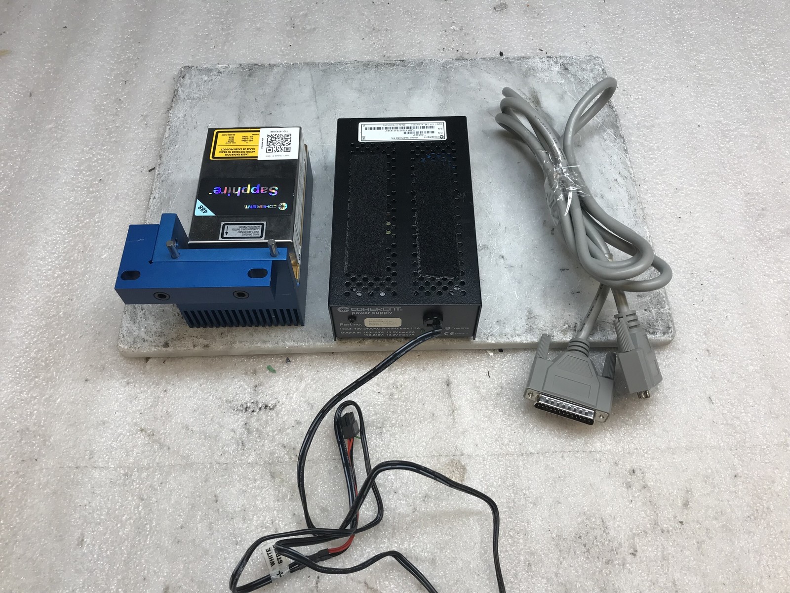 Coherent Sapphire 488-100 CW Laser Head 1154662 21.6k Hours w/ Power Supply