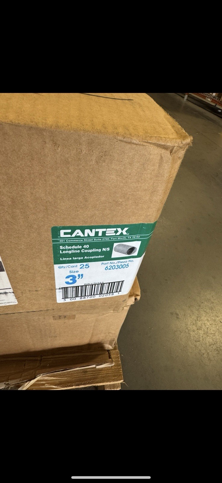 CANTEX 6203005 3” Schedule 40 LongLine Coupling (New Box Of 25) CANTEX 6203005 3” Schedule 40 LongLine Coupling (New Box Of 25)