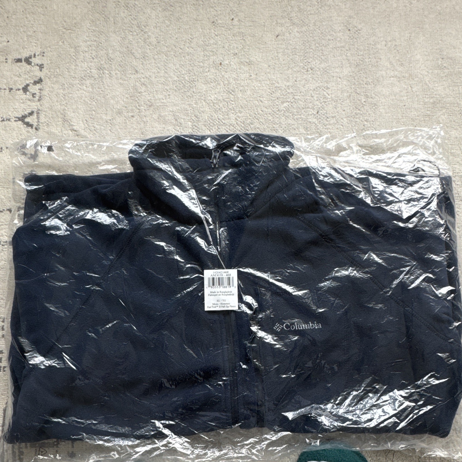 Columbia Men\'s Fast Trek II Full Zip Fleece Sweater Jacket, Navy, XL Regular