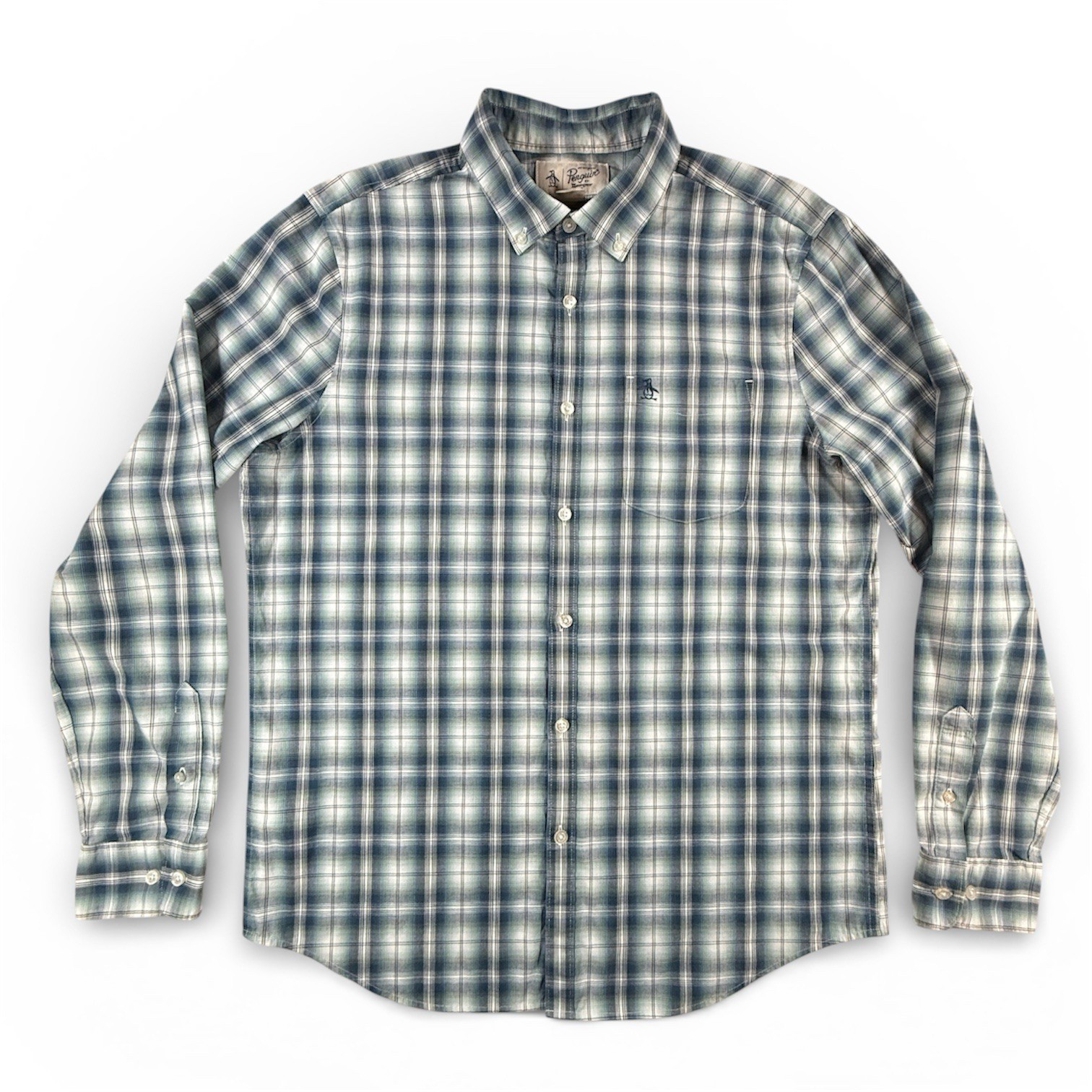Original Penguin Men\'s Long Sleeve Shirt, Classic Fit Button Front, PreOwned, L