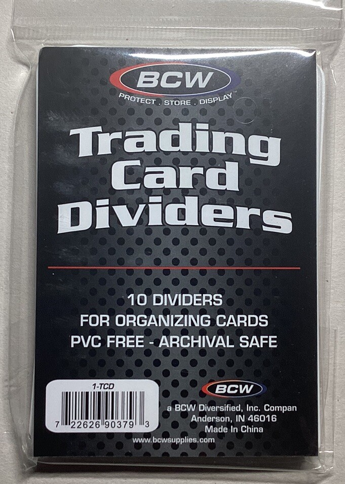 BCW Trading Card Dividers 1 pack of 10 New Unopened with Tracking