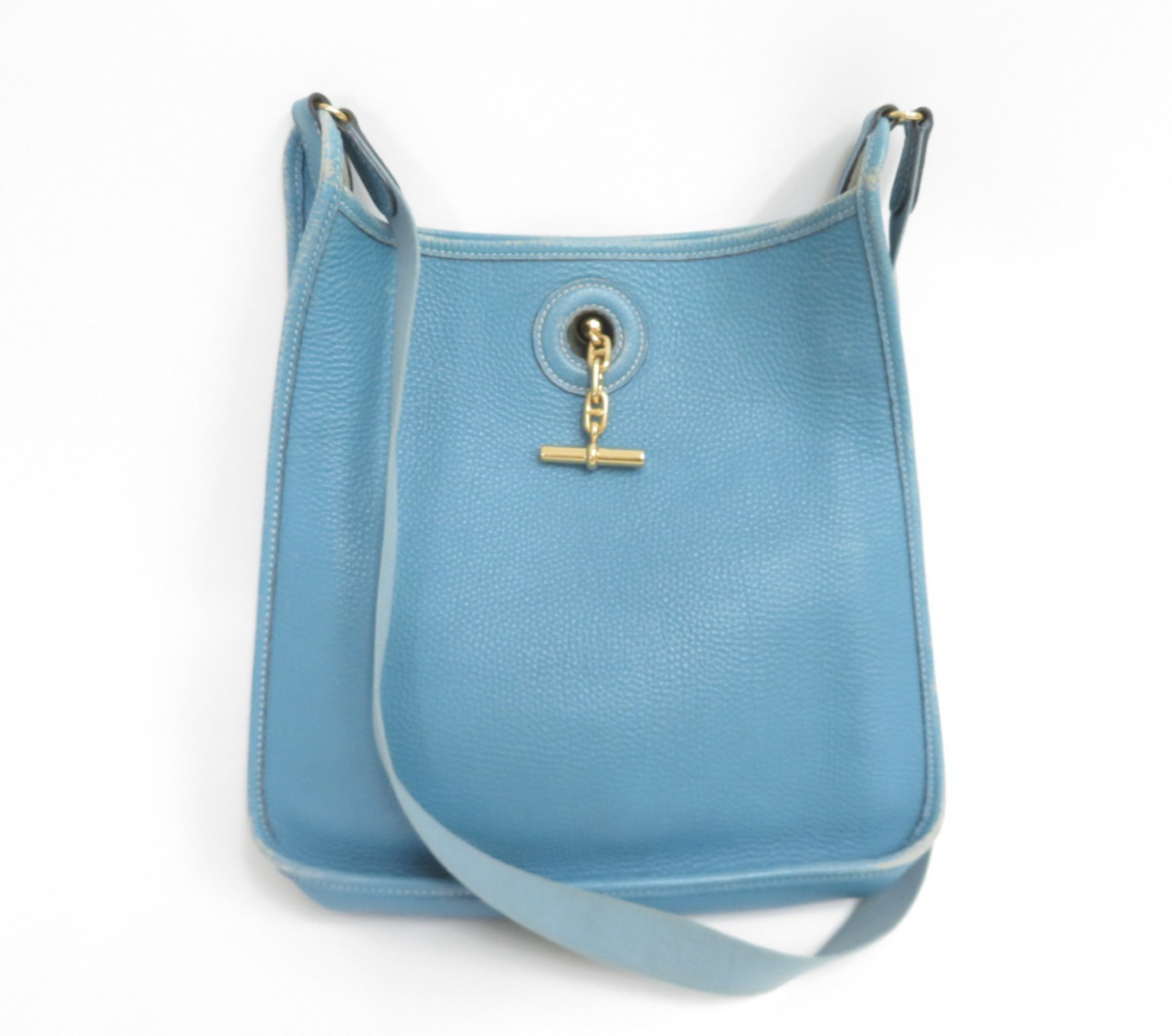 Authentic Hermes Vespa PM Leather Shoulder Bag #49545