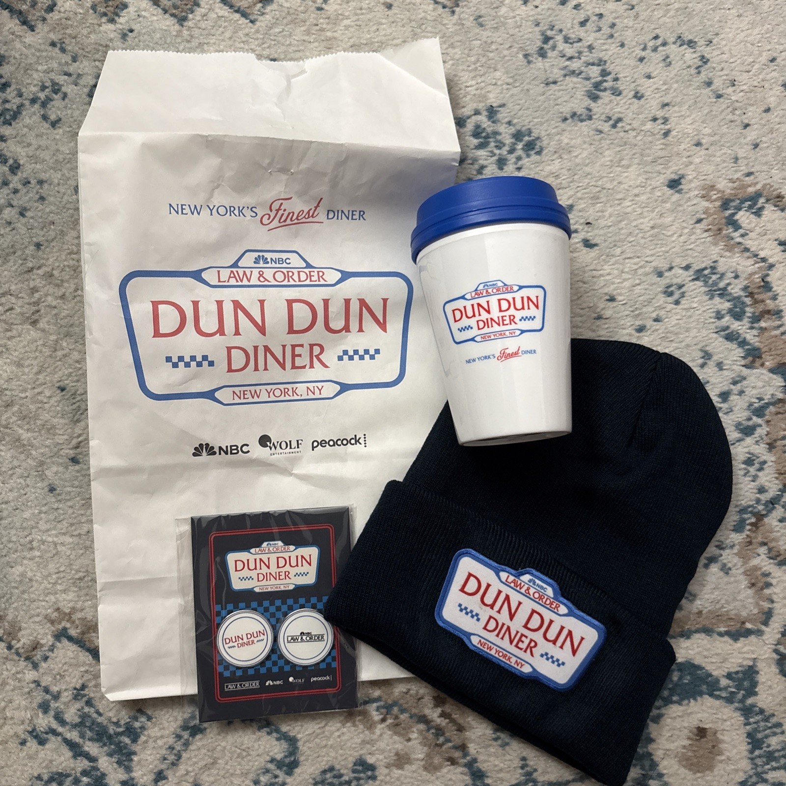 LAW & ORDER DUN DUN DINER 2026 NYC POP UP GOODIES BAG LAW & ORDER DUN DUN DINER 2026 NYC POP UP GOODIES BAG