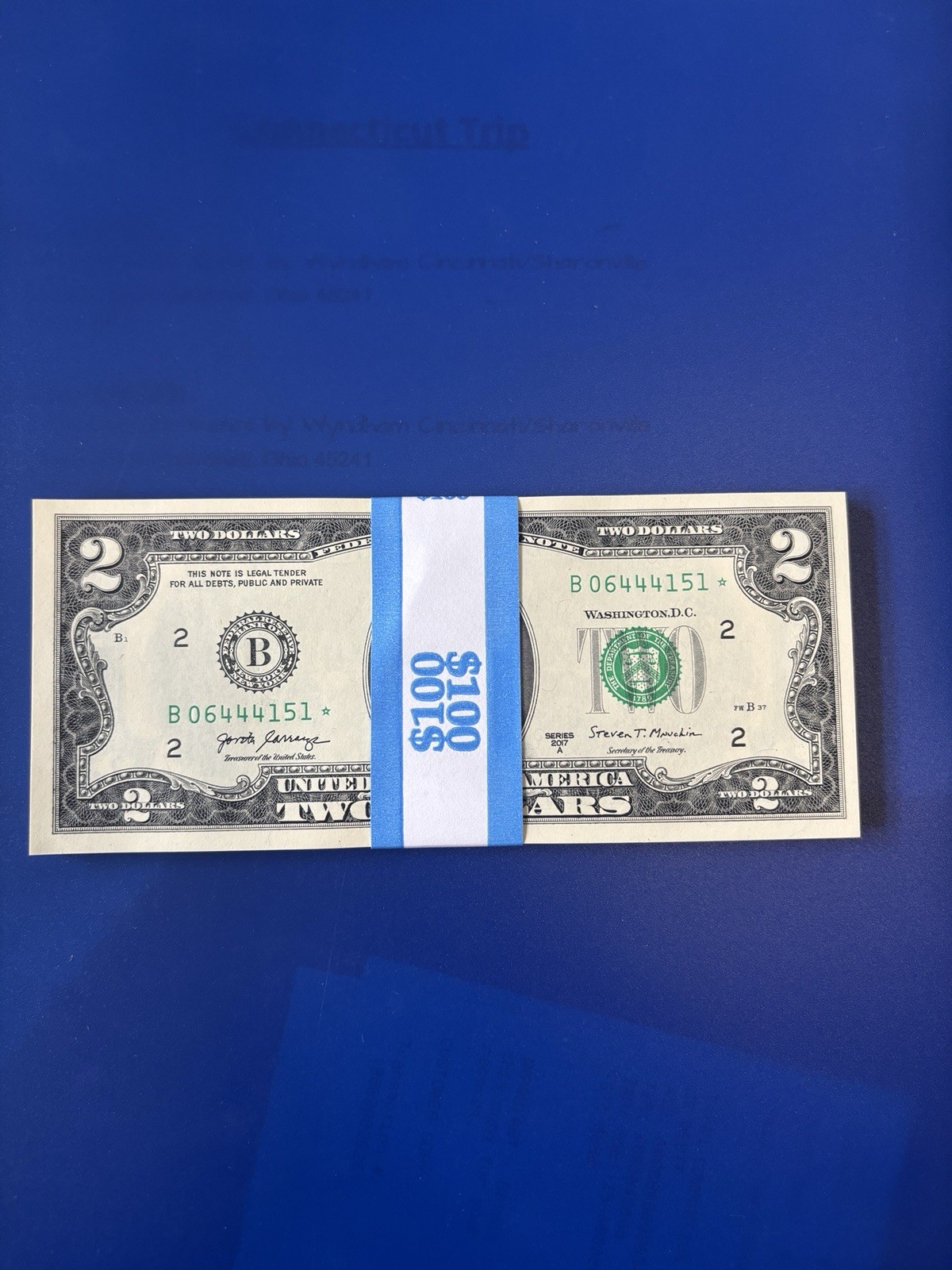 50 $2 Dollar STAR NOTES – Sequential, Uncirculated - 2017A