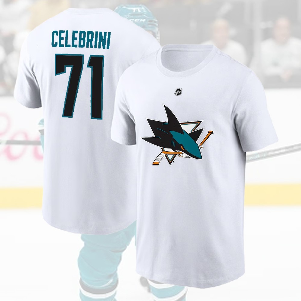 HOT - Macklin Celebrini #71 San Jose Sharks 2025 Player Name & Number For Fans