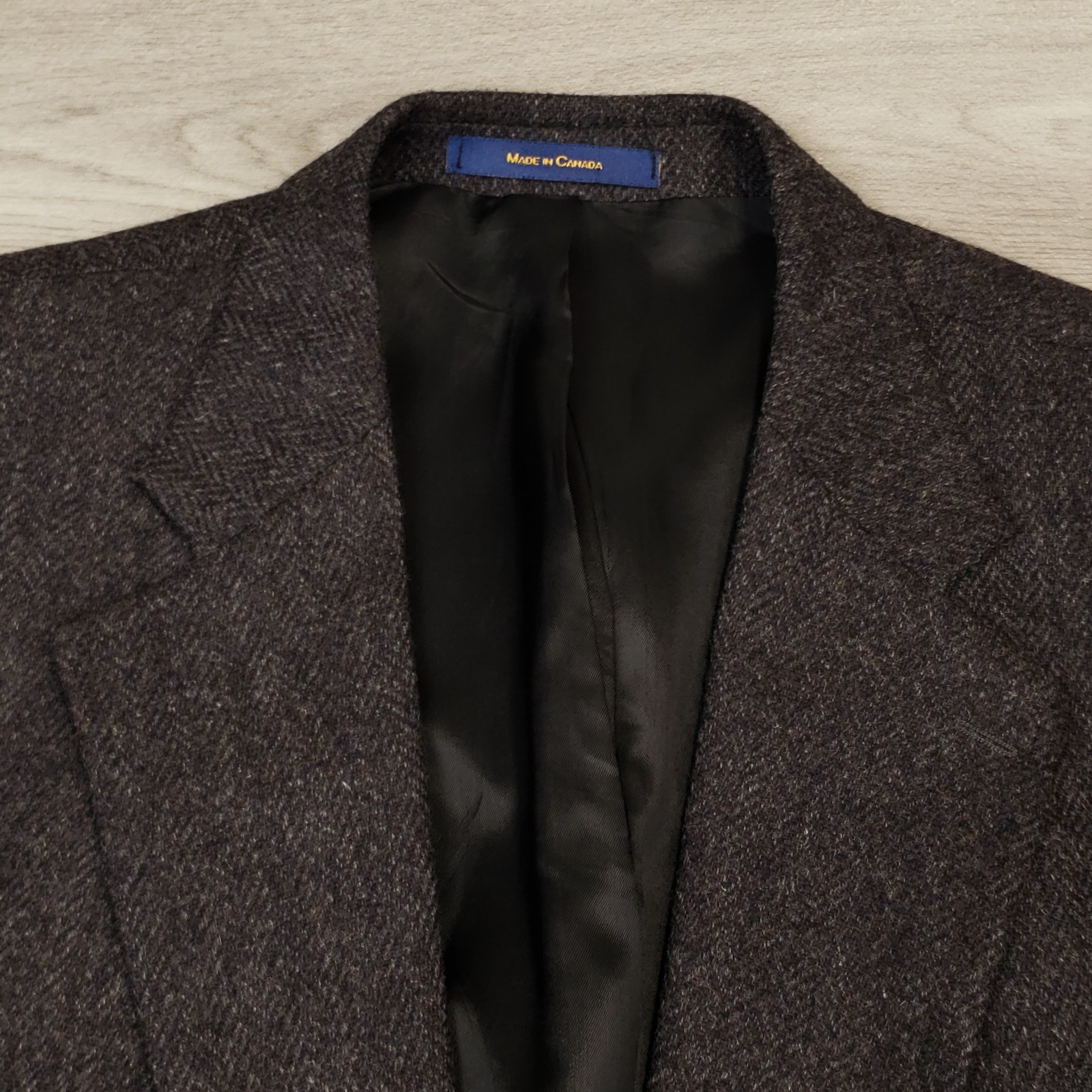 Chaps Ralph Lauren Vintage Tweed Blazer Men\'s 46L Herringbone Wool Two Button