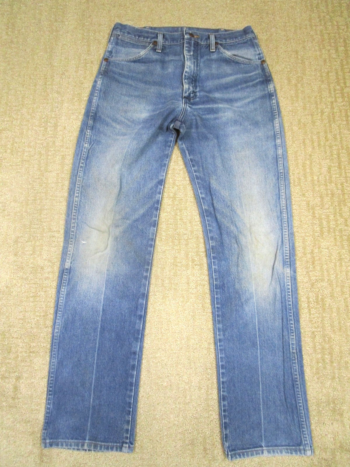 Vintage Wrangler Jeans Men 34x34 Blue Cowboy Cut Original Fit Pants Faded USA