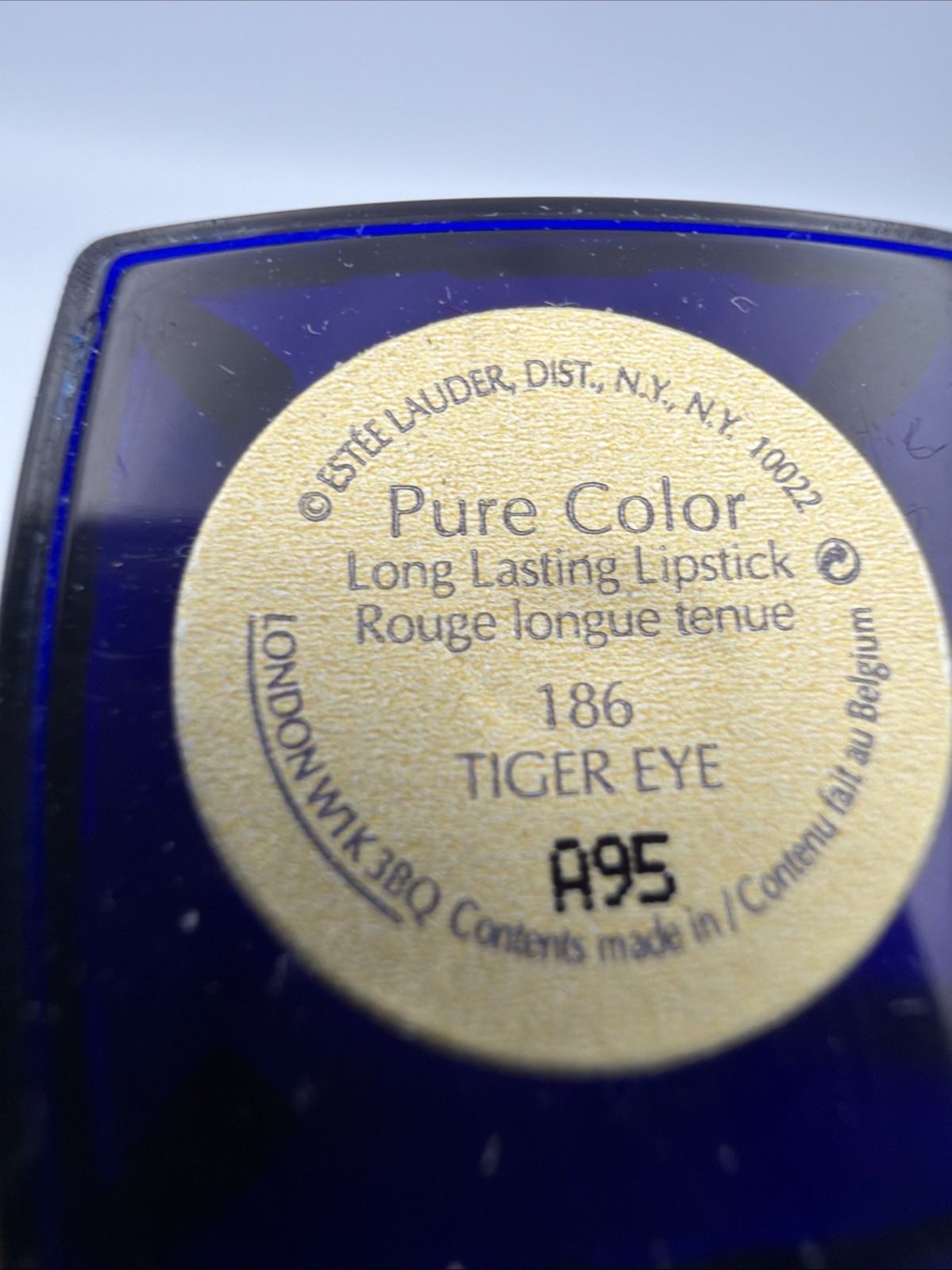 Rare Estee Lauder Pure Color 186 Tiger Eye Lipstick Blue Case NOS VTG Rare Estee Lauder Pure Color 186 Tiger Eye Lipstick Blue Case NOS VTG
