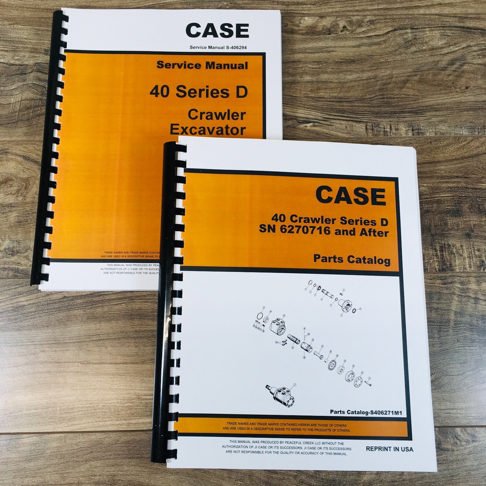 Drott Case 40D Crawler Excavator Service Manual Parts Catalog Set Repair Book