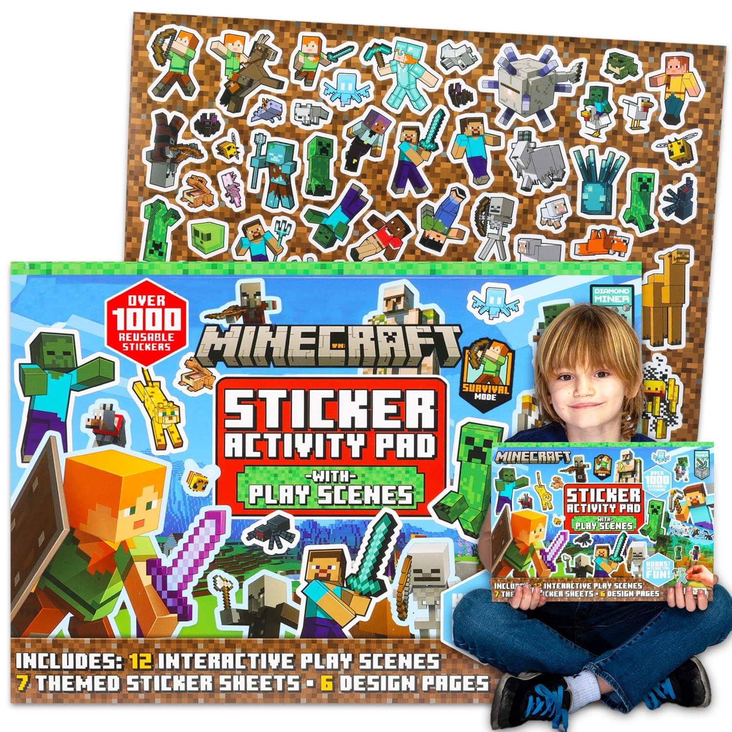 Minecraft Stickers Giant Activity Pad for Kids - 1000+ Sticker Book 11\