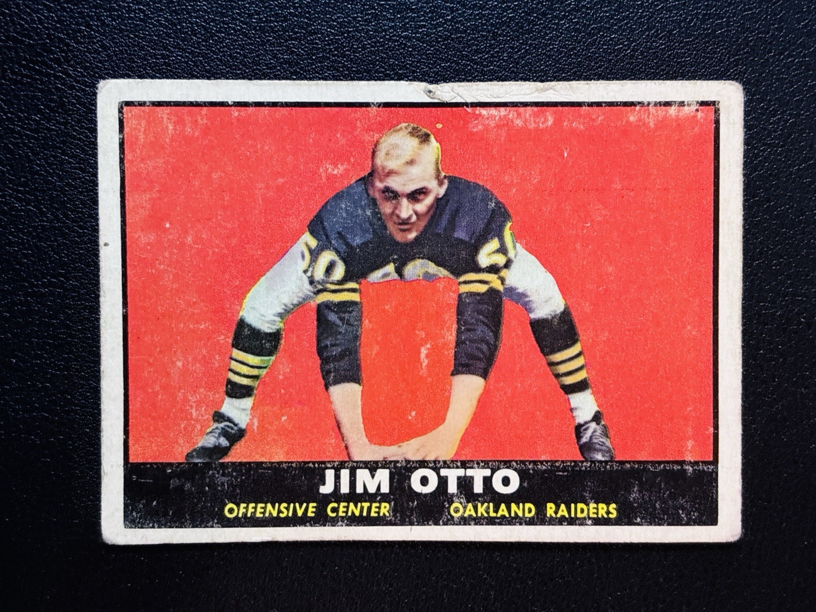 1961 Topps Football Jim Otto #182 Rookie HOF Oakland Raiders