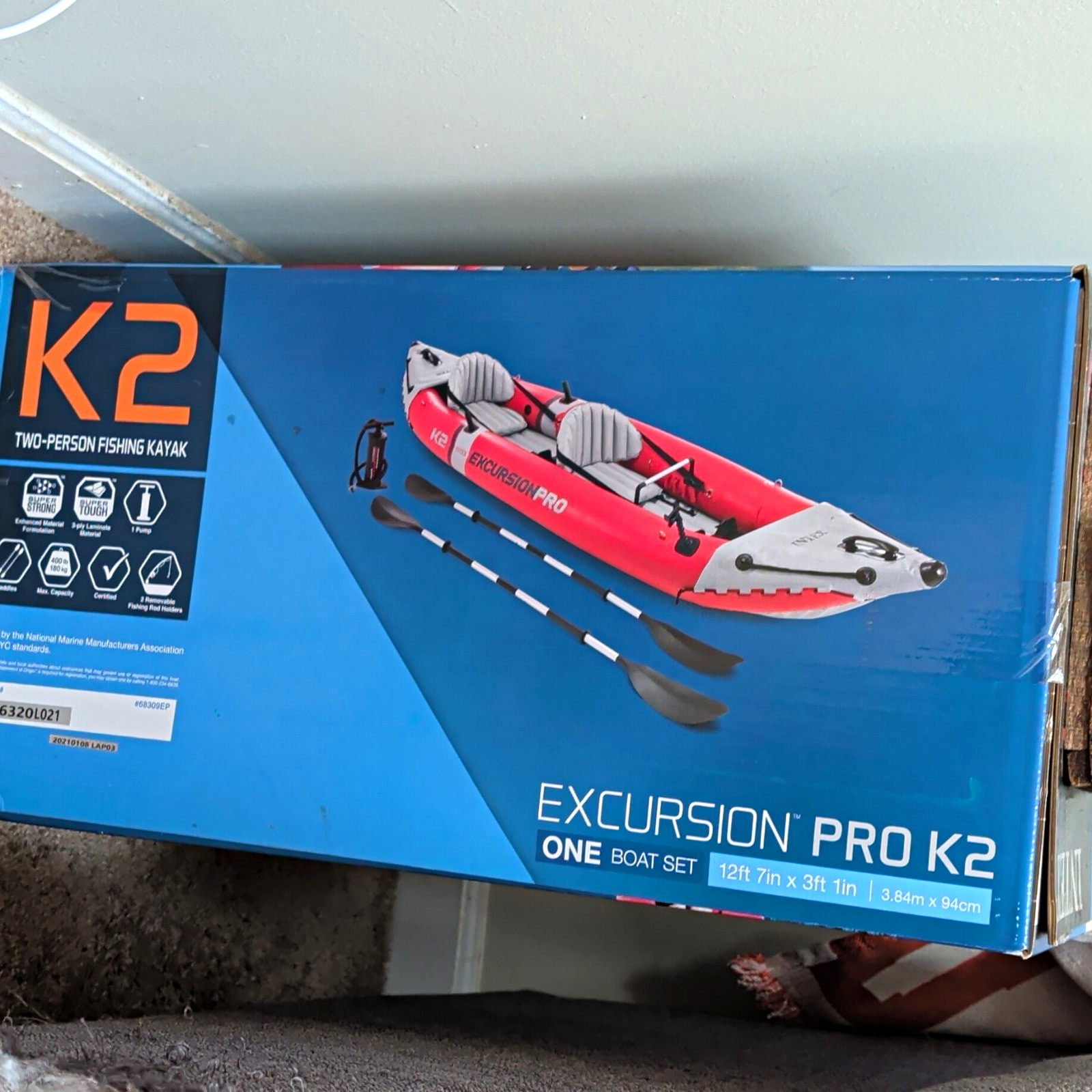 Intex Excursion Pro K2 Inflatable 2-Person Kayak Set Boat 68309EP Intex Excursion Pro K2 Inflatable 2-Person Kayak Set Boat 68309EP